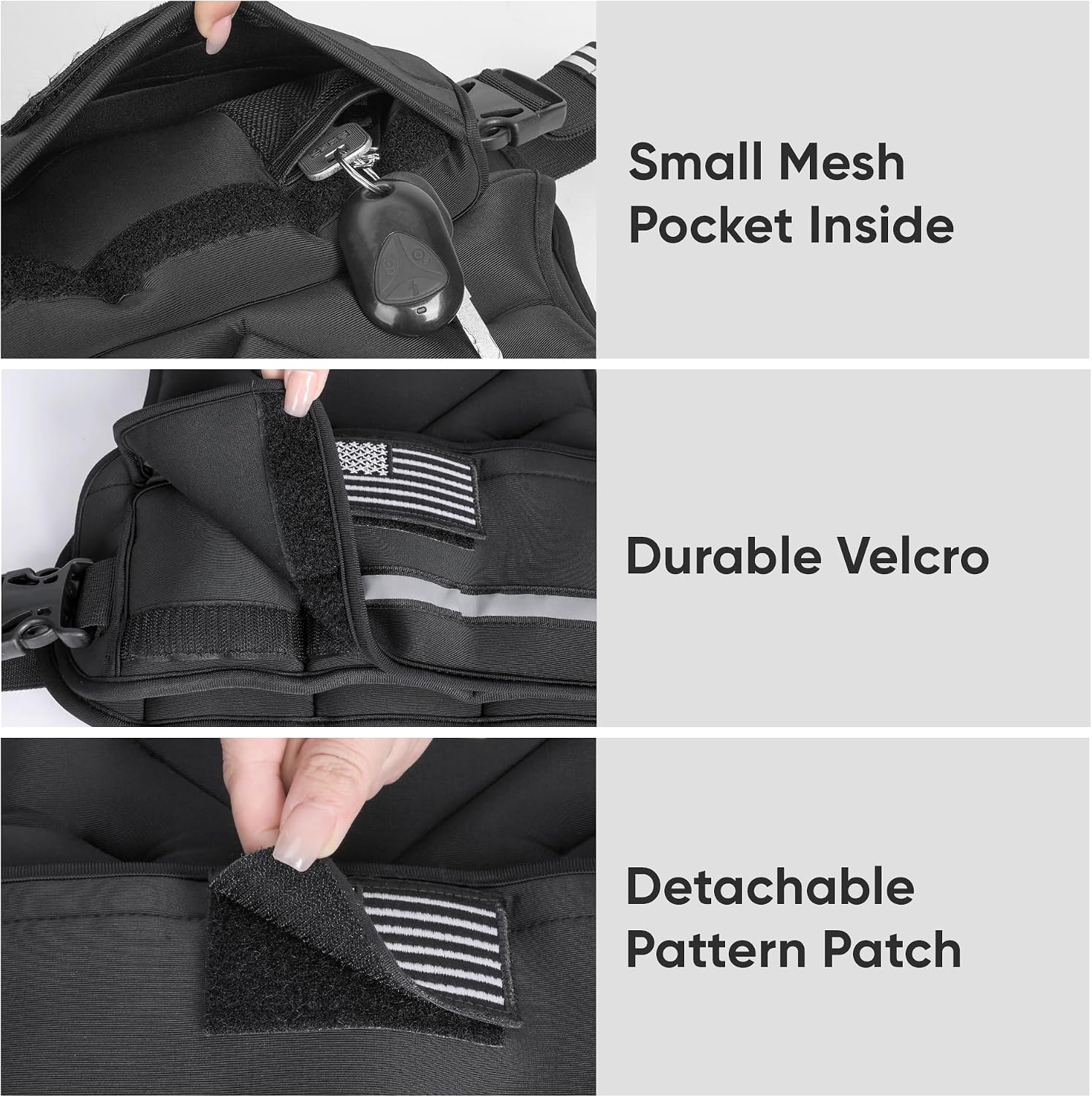 APEXUP Adjustable Weighted Vest, 4-10lb/12-18lb/20-32lb Vest with 6 Ironsand Weights and Large Pocket, Weight Vest for Men Women Strength Training, Running, Walking - Image 6