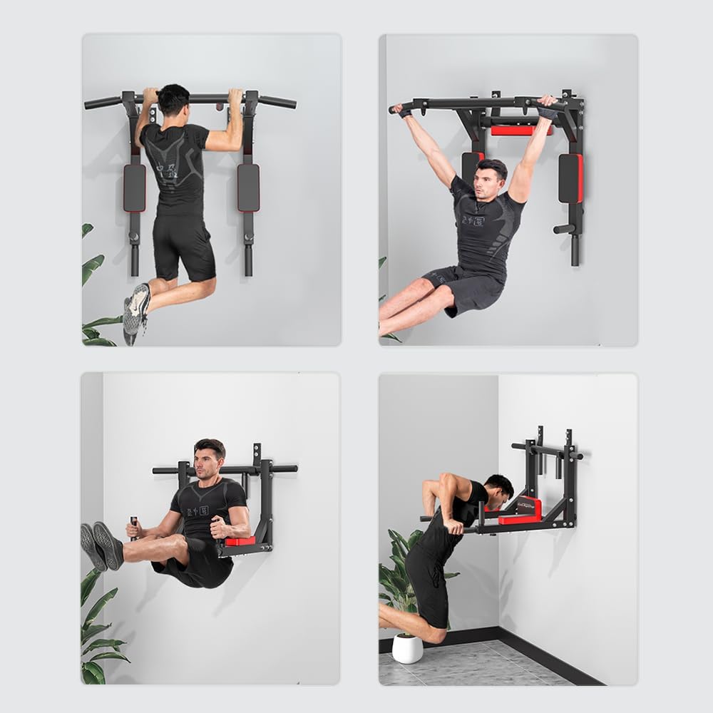 Multifunctional Wall Mounted Pull Up Bar, Chin Up Bar,Dip Station - Image 3