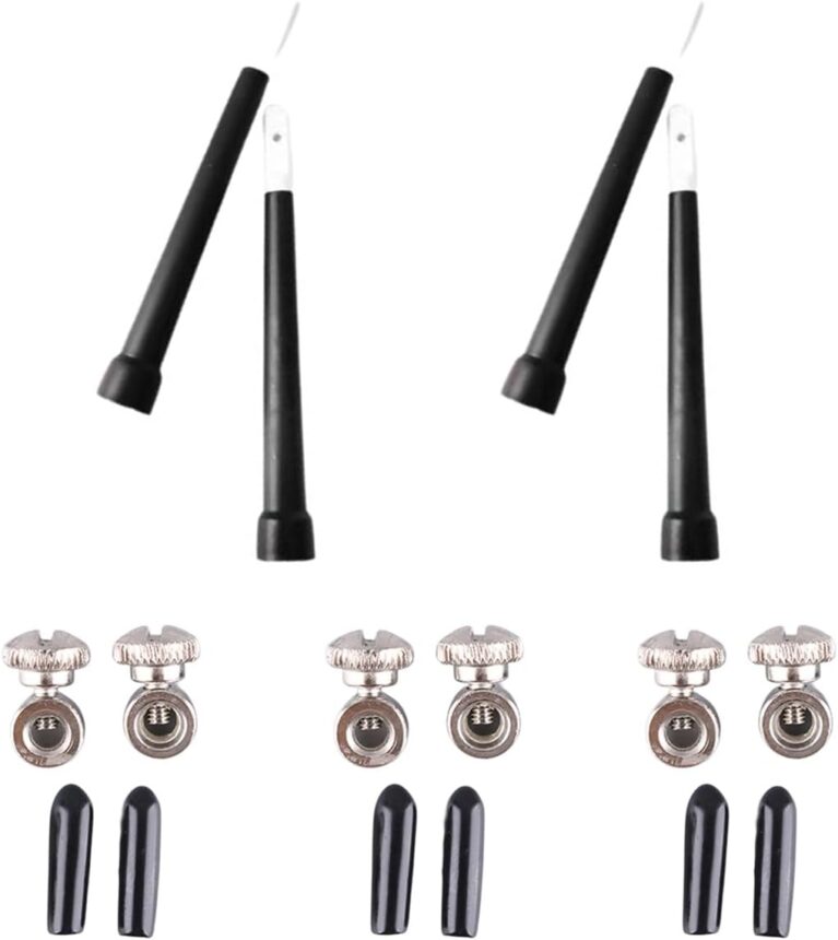 2 Pair Speed Jump Rope Handles Replacement Grip with Cable Mount Screw Rubber End Cap for Speed Jumping Rope Exercise Skipping Ropes Stainless Steel 2.5mm Wire Cord Repair Parts