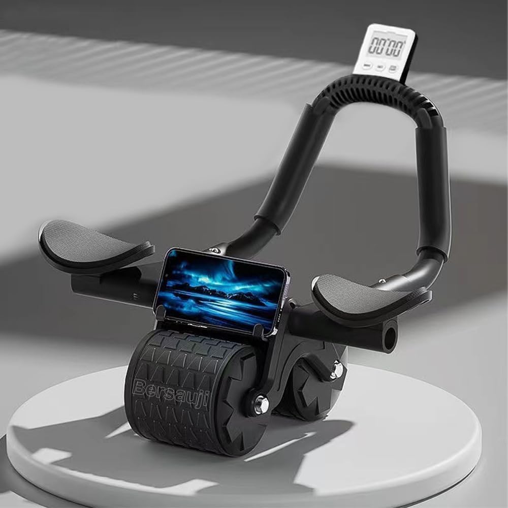 Ab Roller Wheel with Elbow Support, Auto Rebound Abdominal Muscle Trainer