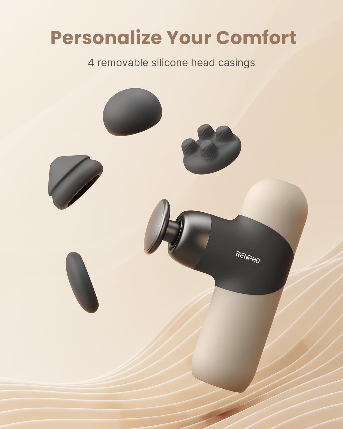 RENPHO Mini Thermal Massage Gun with Heat, Color Silicone Casing, 4 Speeds - Image 7
