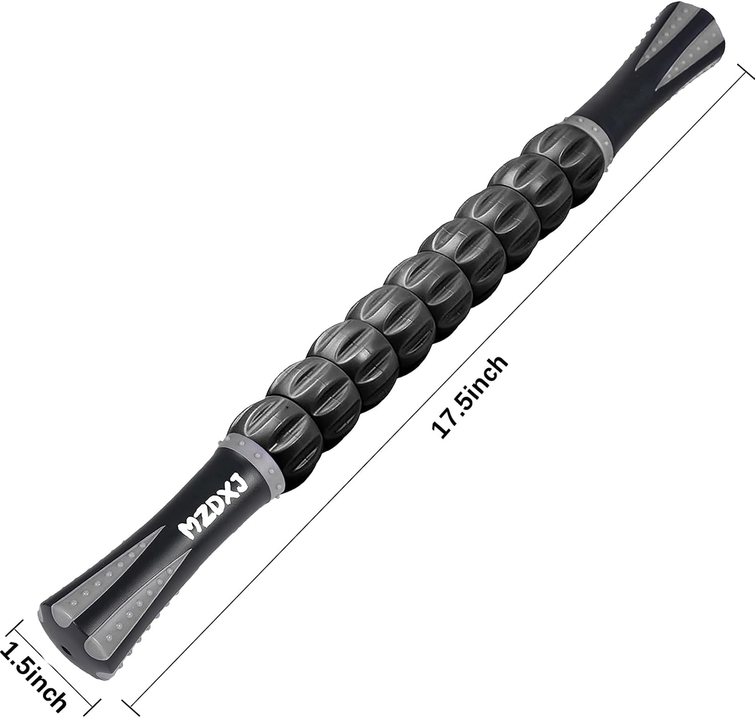 Muscle Roller Massage Roller Stick- Deep Tissue Fascia Blaster for Myofascial Pain Relief, Lymphatic Drainage & Body Sculpting, Handheld Physical Therapy & Recovery Tool (Gray Black-) - Image 2