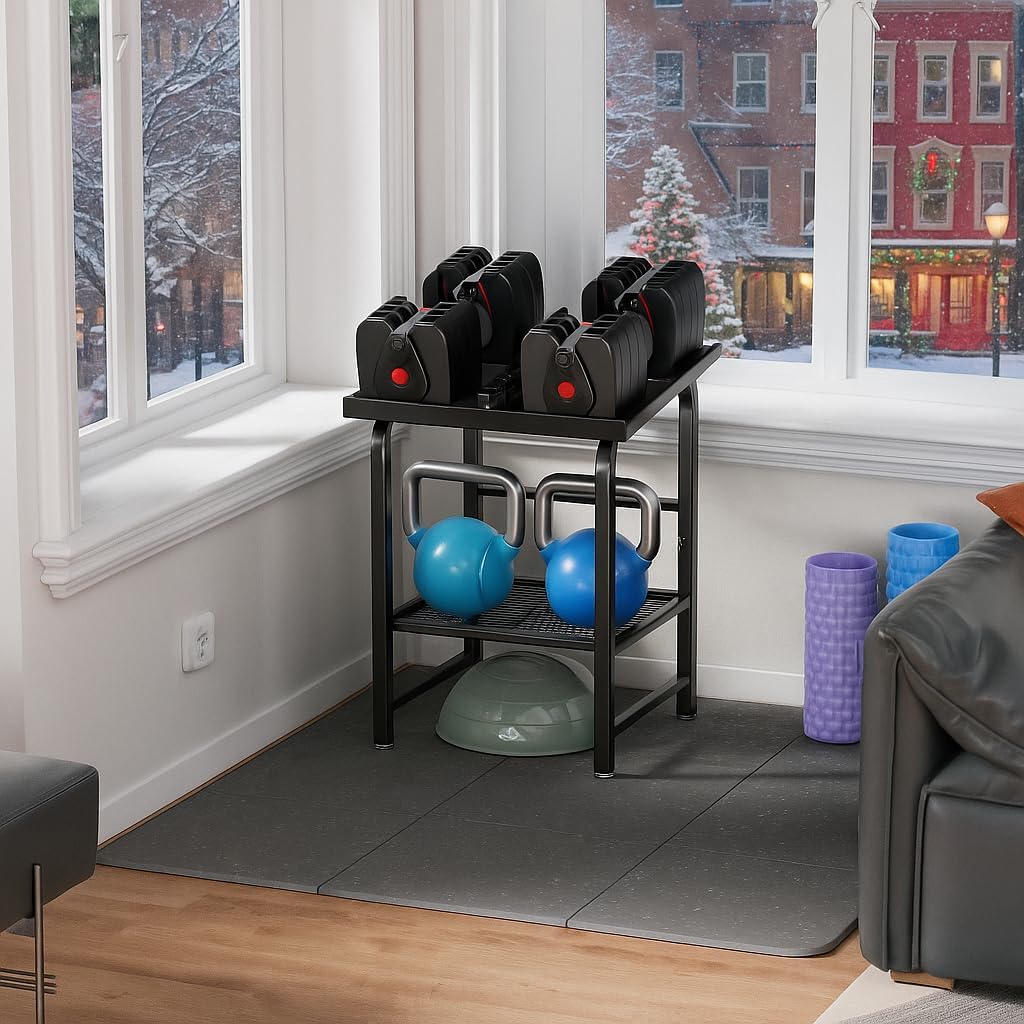 Dumbbell Rack Only Weight Stand Fits For Adjustable Weight 500lbs Load up Heavy Duty Kettlebell Stand for Home Gym(No Dumbbell, Rack Only) - Image 2