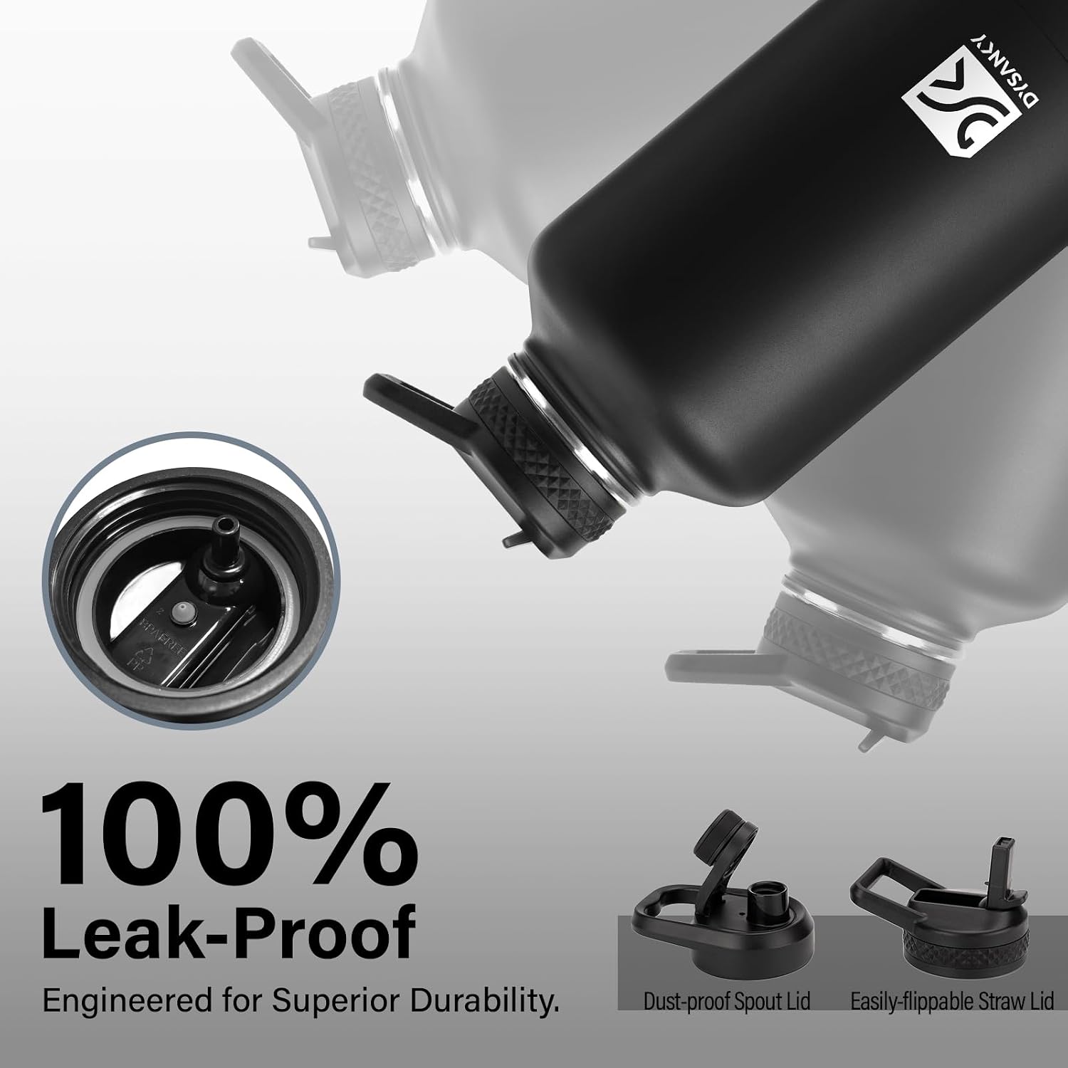 DYSANKY Insulated Water Bottle w/Straw Lid & Portable Carrier Bag, 64oz - Image 7