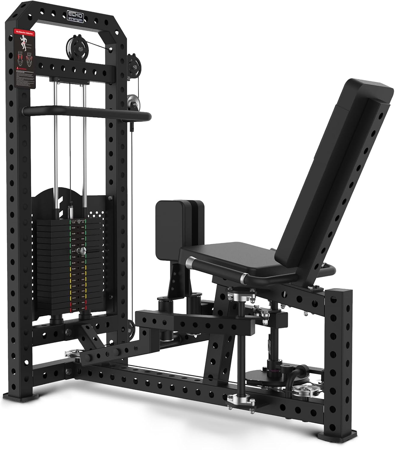 Commercial Hip Adduction Abduction Machine, Inner & Outer Thigh Exercise Equipment with Adjustable Weight Stack, Commercial Grade Home Gym Fitness Machine for Glutes, Hips & Leg Strength Training