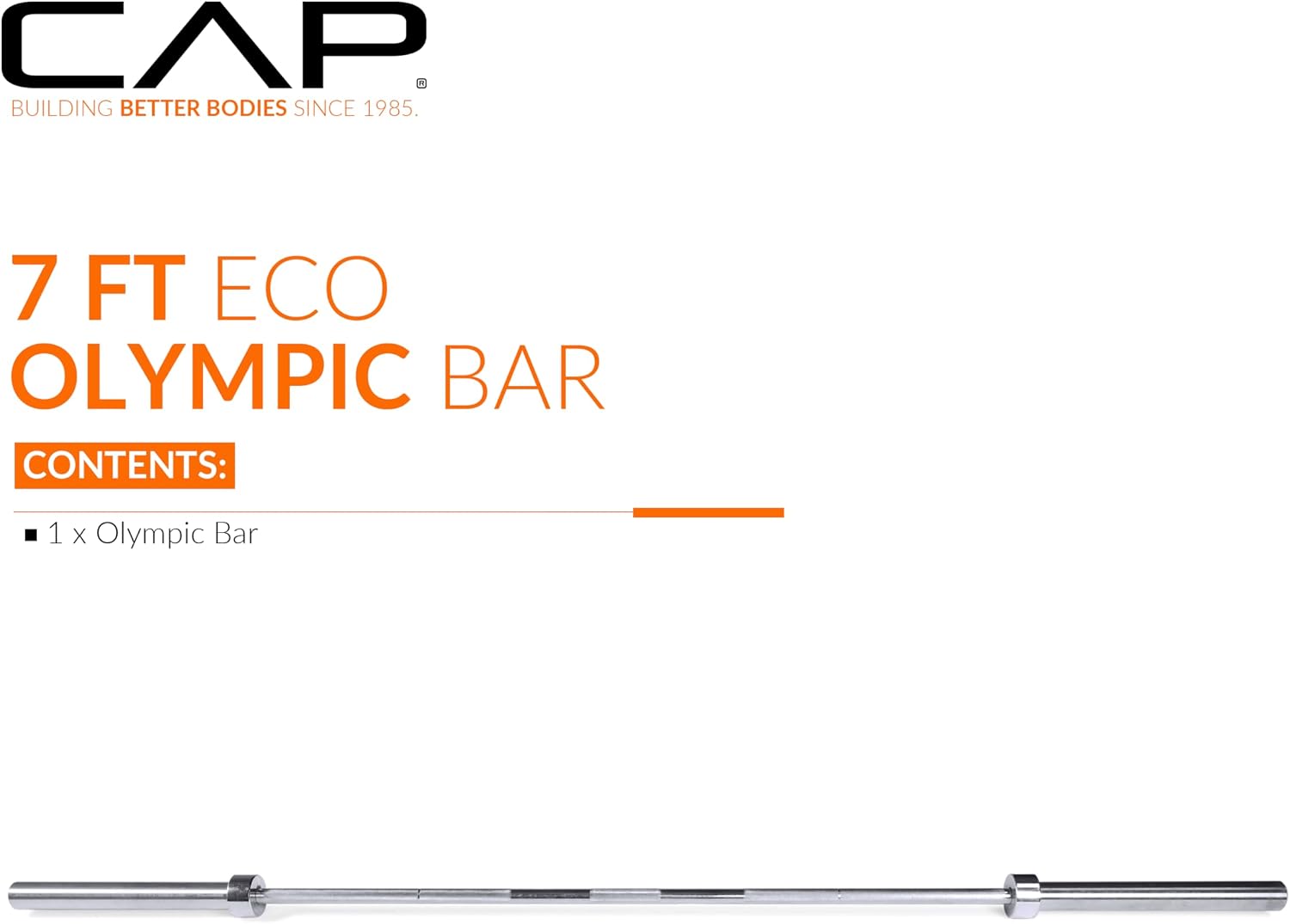 CAP Olympic Barbell, 7ft Strength Training Weight Bar, Multiple Options - Image 3