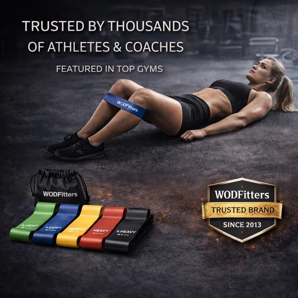 WODFitters Mini Bands Set for Women - 5 Exercise Workout Resistance Bands - Exercise Loops - Workout Flexbands for Stretching, Physical Therapy, Rehab, Home Fitness and Muscle Activation - Image 8