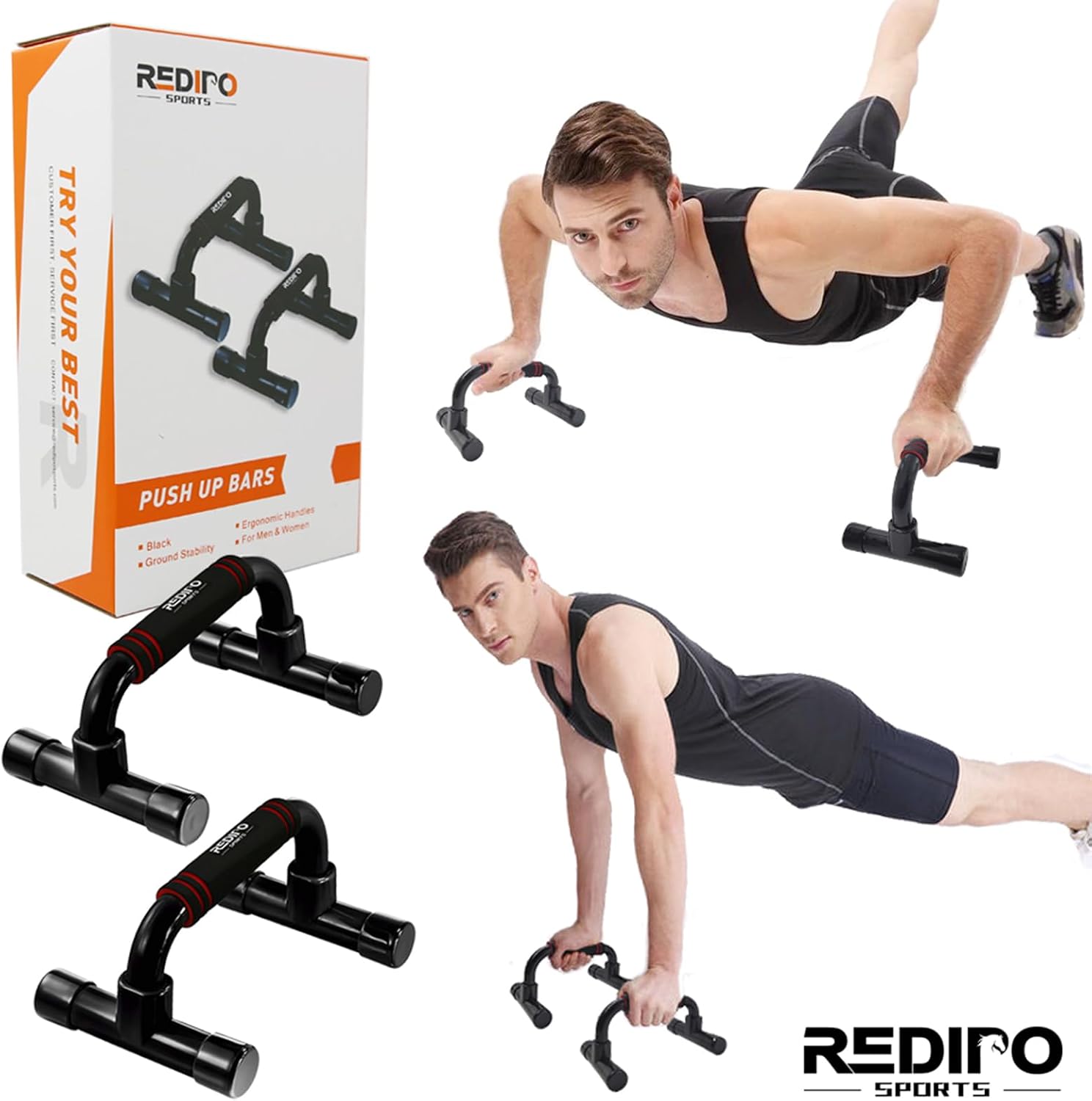 Push Up Bars Strength Training - Workout Stands With Ergonomic Push-up Bracket Board with Anti-Slip Sturdy Structure Portable for Home Fitness Training, Push Up Stands Handle for Floor Workouts - Image 5
