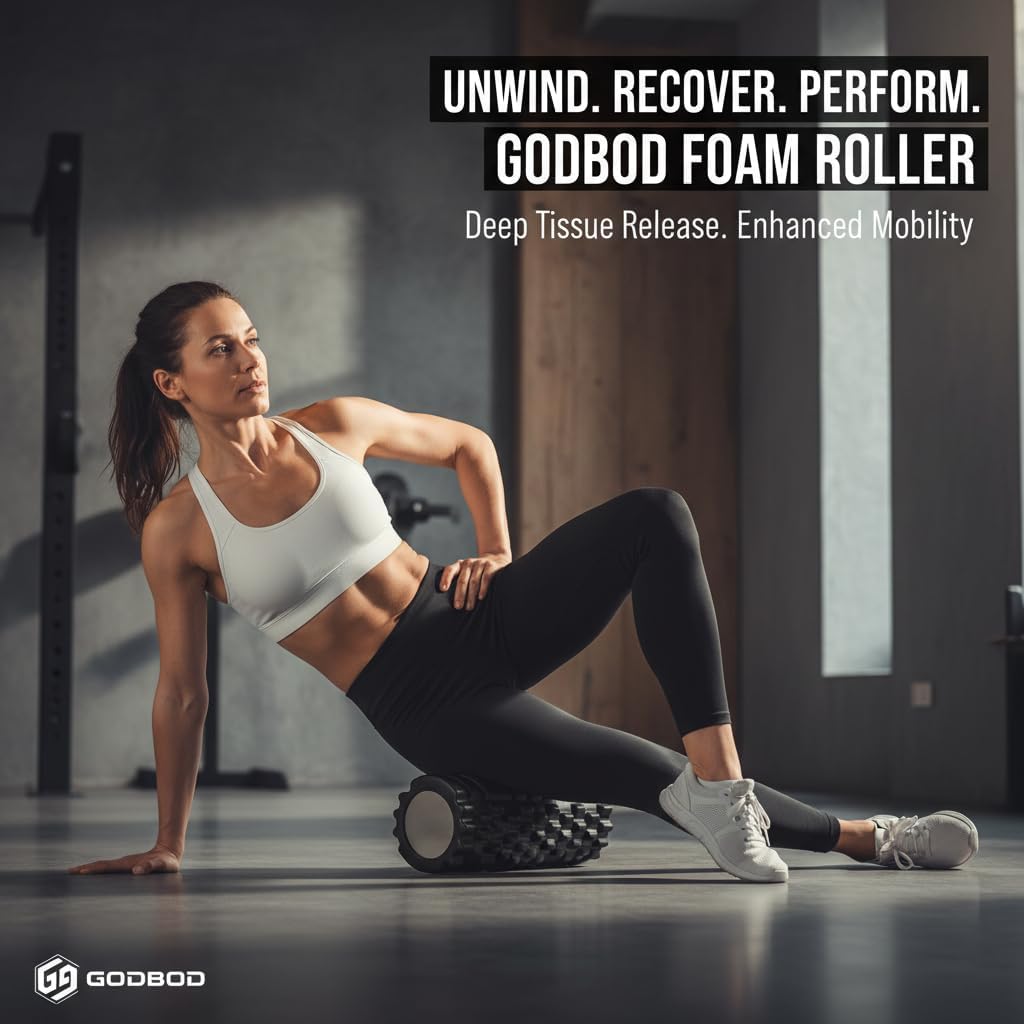 Foam Roller - Deep Tissue Medium Density Muscle Massager with Myofascial Trigger Point Release, Back Massage Roller for Soreness and Mobility 13 x 5.5 Inch, with eBook - Image 6
