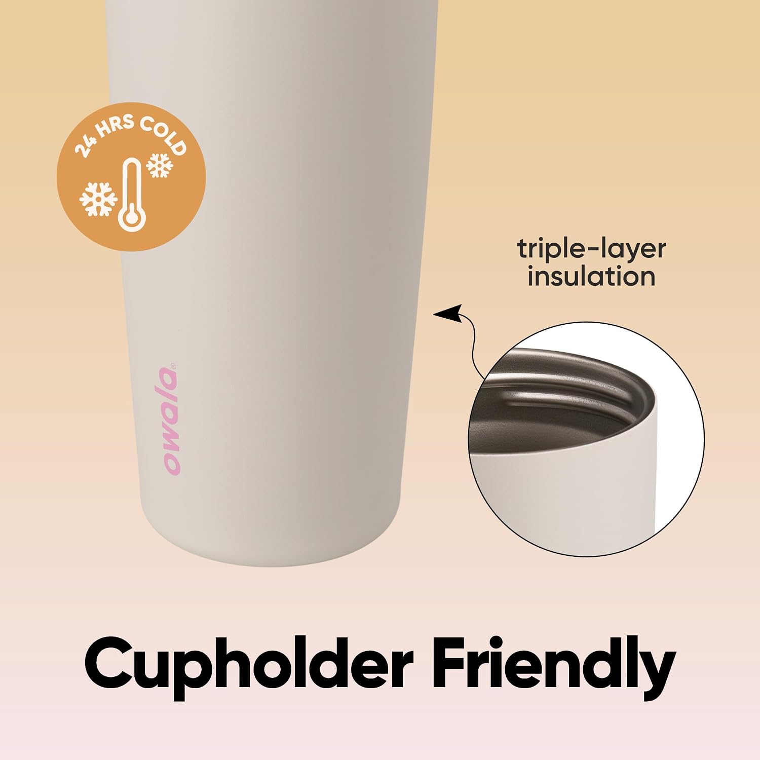 Owala FreeSip Sway Insulated Stainless Steel Water Bottle with Two-Way Spout, Built-In Straw and Bucket Handle, Made for Travel, School, and Sports, 30oz, BPA Free, Leak Proof, Daybreak - Image 4