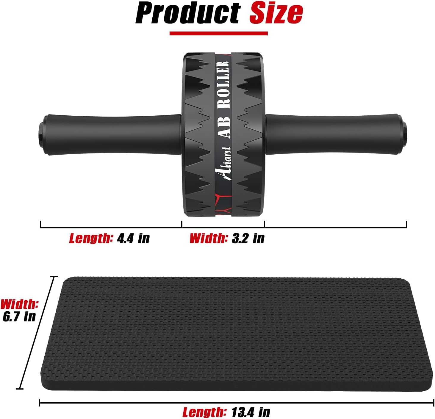 Abiarst Ab Roller Wheel, Abs Workout Equipment for Abdominal & Core Strength Training, Home Gym Exercise Wheels for Men Women, with Knee Pad Accessories - Image 4