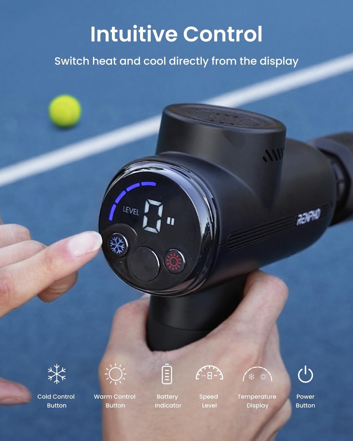 RENPHO Active Thermacool 2 Massage Gun with Intuitive Heat and Cold Control - Image 2