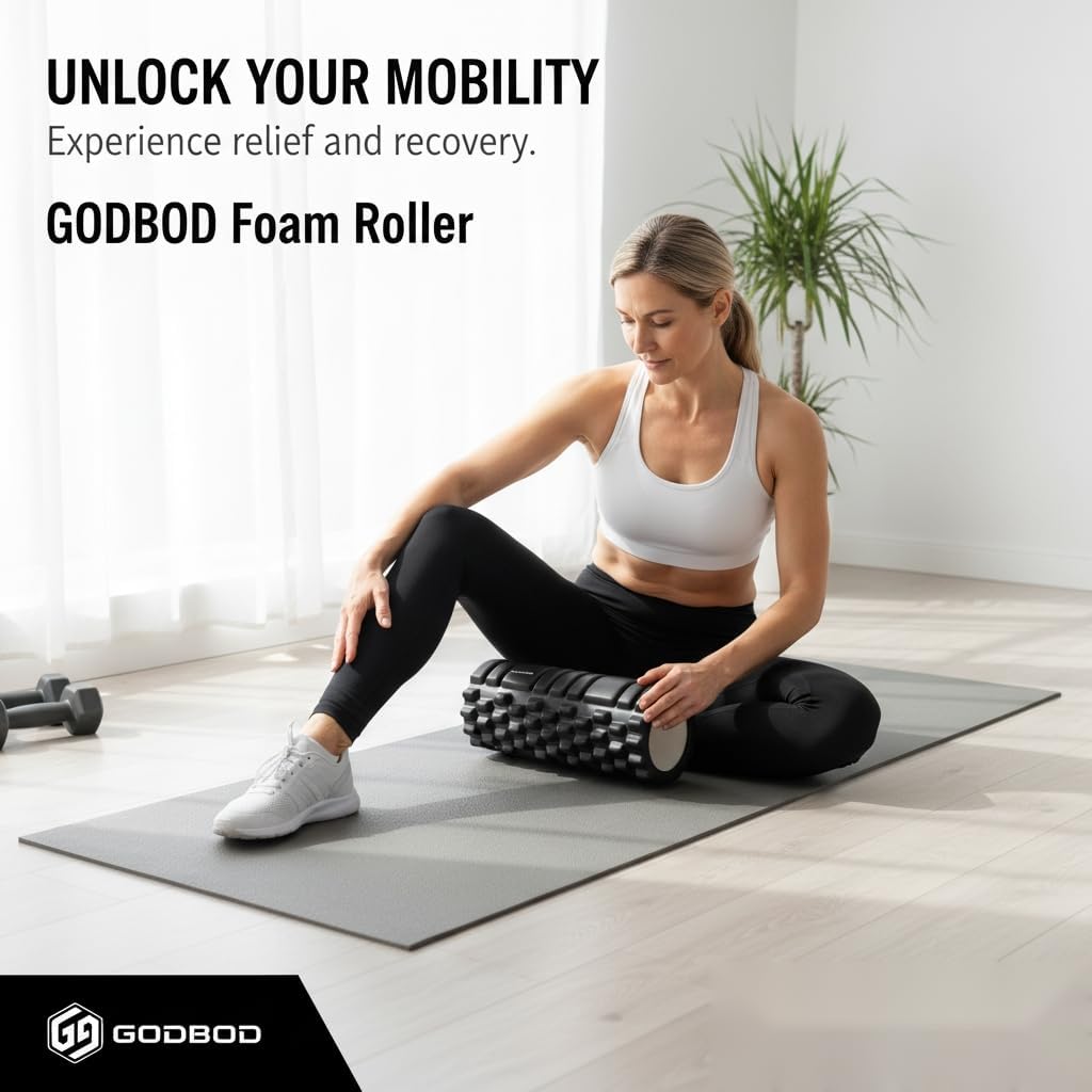 Foam Roller - Deep Tissue Medium Density Muscle Massager with Myofascial Trigger Point Release, Back Massage Roller for Soreness and Mobility 13 x 5.5 Inch, with eBook - Image 8