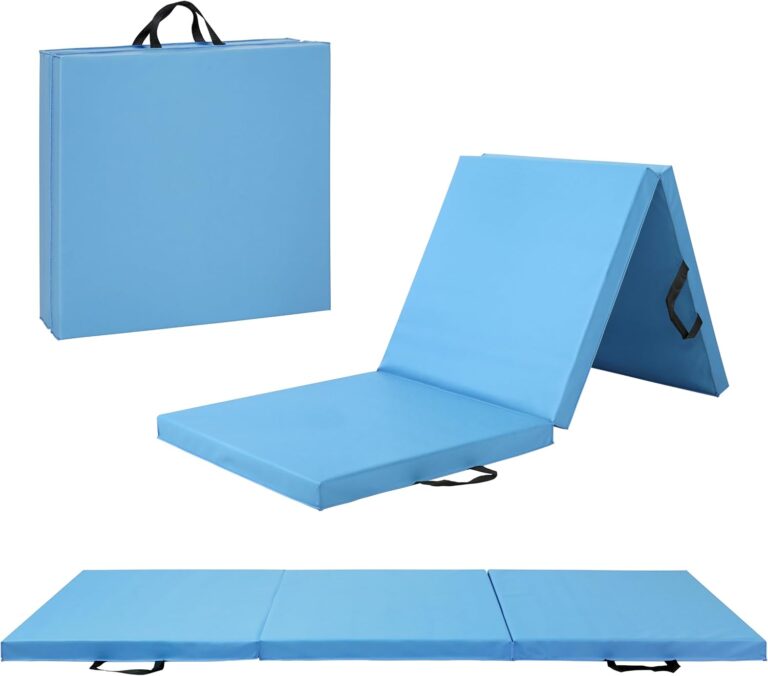 CAP Barbell Folding Exercise Mat – Durable, Anti-Tear, Thick Padding for Fitness, Aerobics, Gymnastics & Home Workouts. 72"L x 24"W x 2"Thick. BLUE