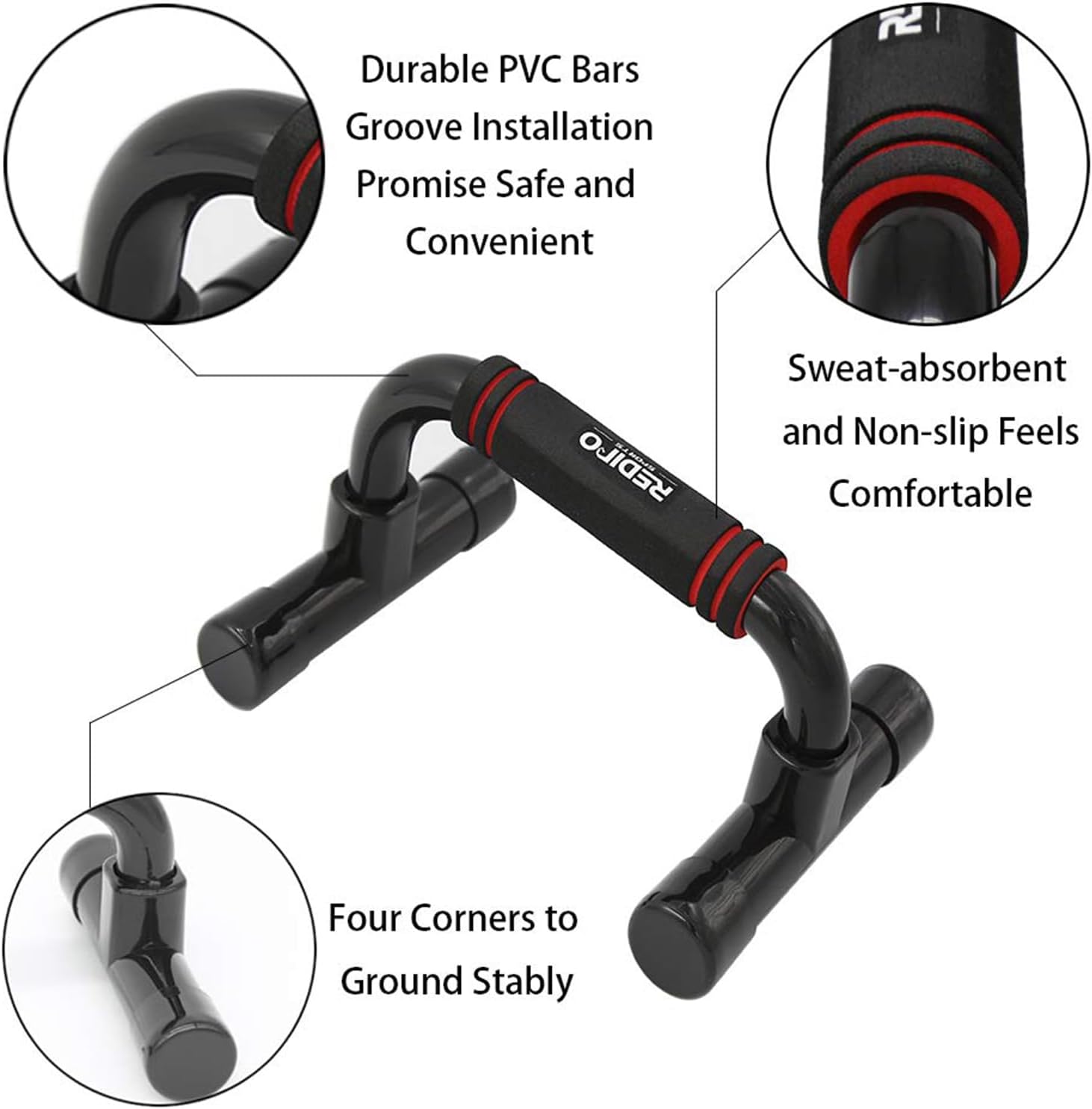 Push Up Bars Strength Training - Workout Stands With Ergonomic Push-up Bracket Board with Anti-Slip Sturdy Structure Portable for Home Fitness Training, Push Up Stands Handle for Floor Workouts - Image 3