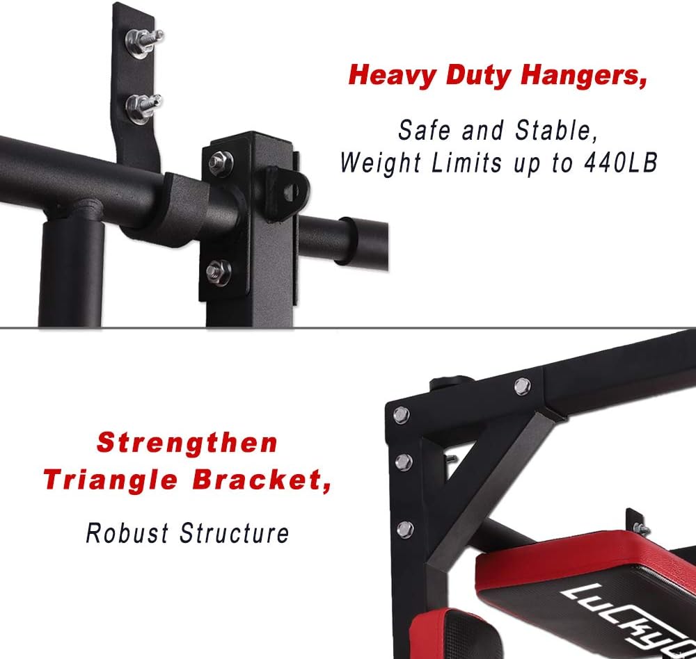 Multifunctional Wall Mounted Pull Up Bar, Chin Up Bar,Dip Station - Image 4