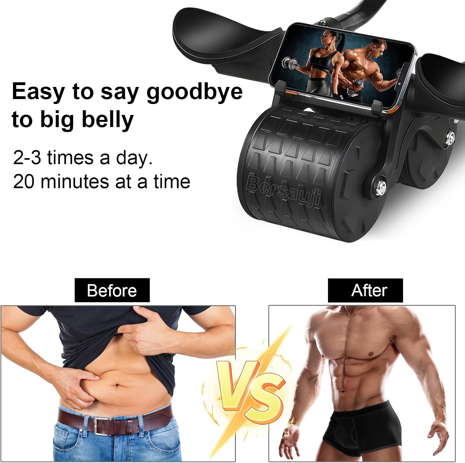 Ab Roller Wheel with Elbow Support, Auto Rebound Abdominal Muscle Trainer - Image 2