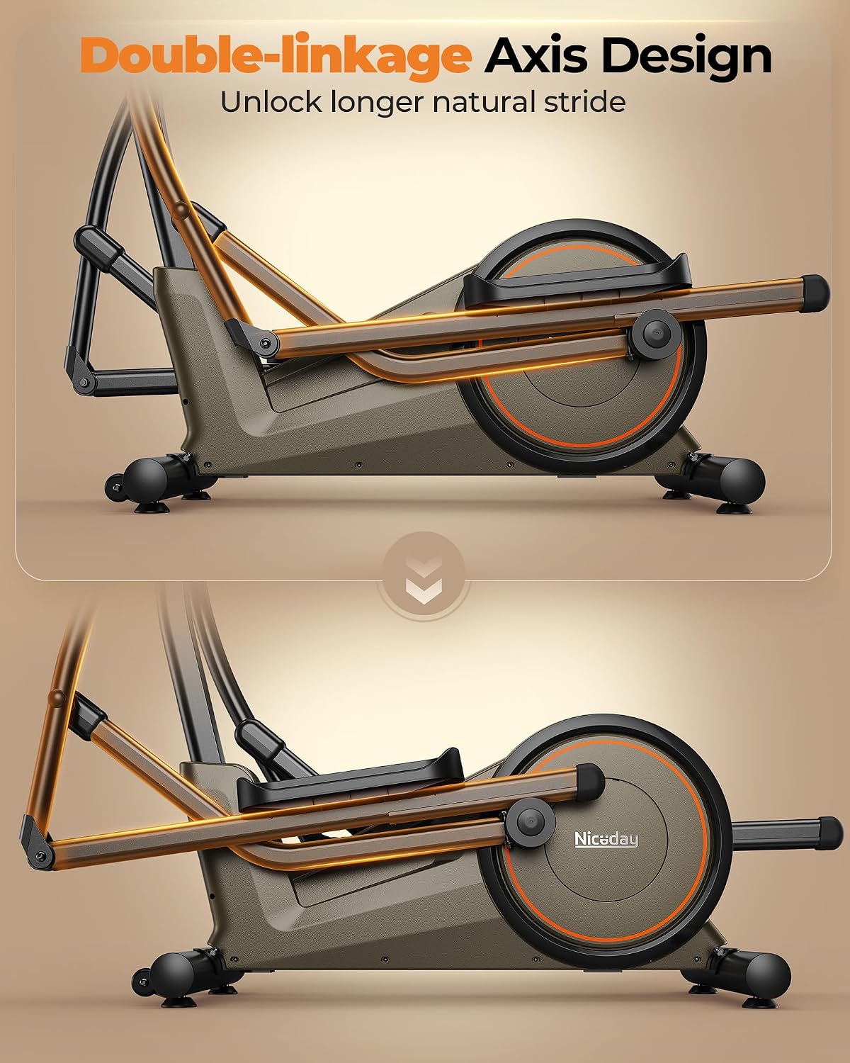 Niceday Elliptical Exercise Machine with 15.5IN/16IN/20IN Stride - Image 3