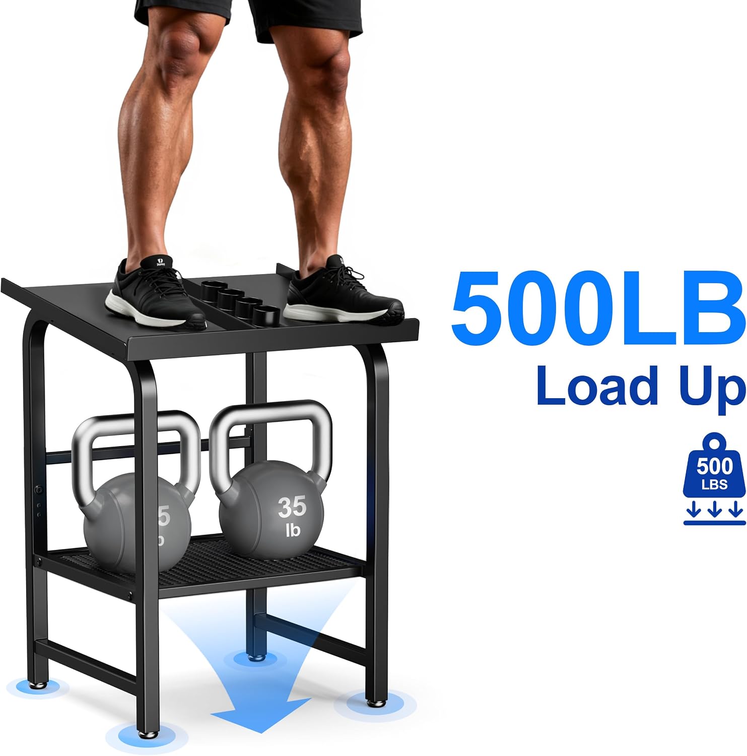 Dumbbell Rack Only Weight Stand Fits For Adjustable Weight 500lbs Load up Heavy Duty Kettlebell Stand for Home Gym(No Dumbbell, Rack Only) - Image 4