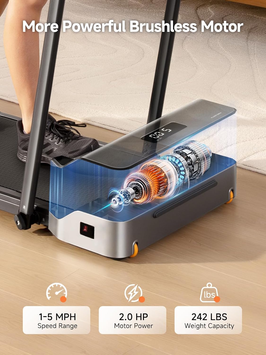 WalkingPad Foldable Walking Pad Treadmill with Handle Bar Under Desk - Image 3