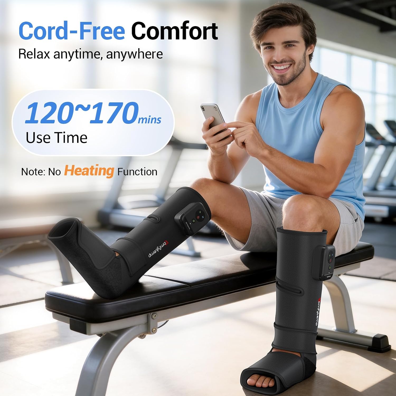Comfytemp Air Compression Leg Massager, Foot and Calf Compression Boots - Image 4