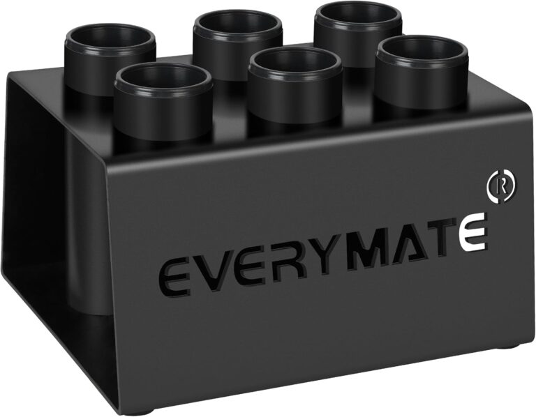 EVERYMATE Vertical Barbell Rack - Heavy-Duty Steel Organizer, Barbell Holder Floor Stand, Fits 2" Olympic Bars with Scratch-Resistant Inserts, Space-Saving for Home/Garage/Commercial Gym