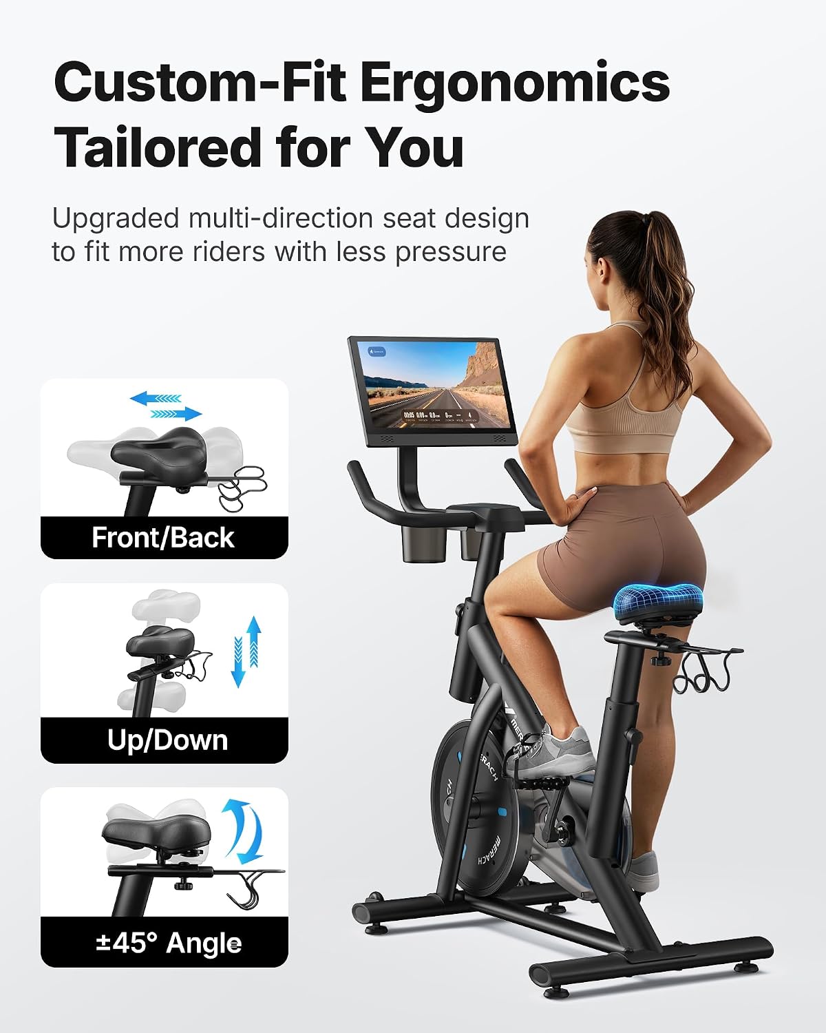 MERACH Exercise Bike, Magnetic Friction Stationary Bike for Home with APP - Image 3