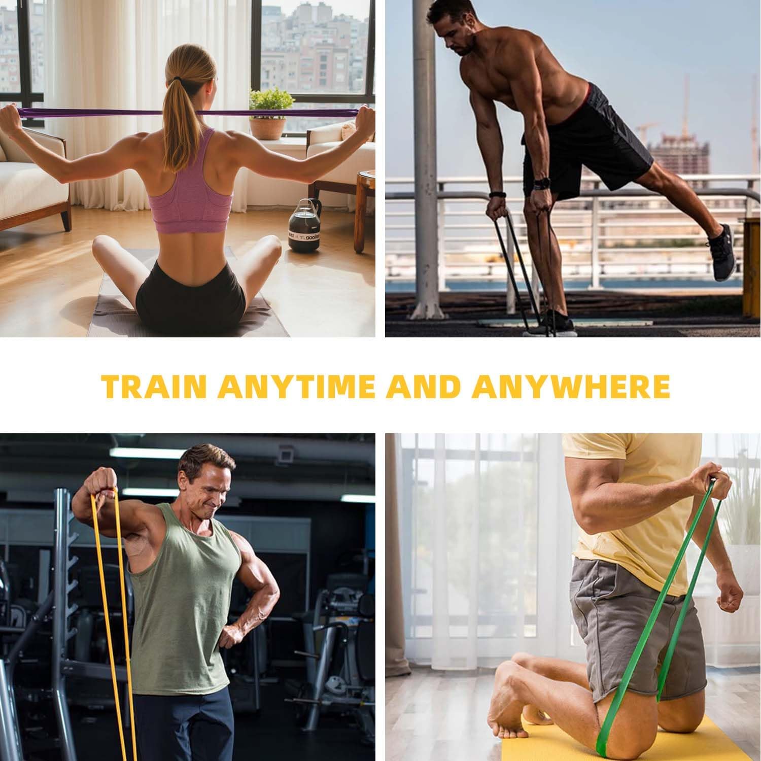 Exercise Bands,Set of 6 Resistance Bands for Working Out,Pull Up Bands Set,at Home Workout Equipment,Instruction Guide and Carry Bag Included - Image 3
