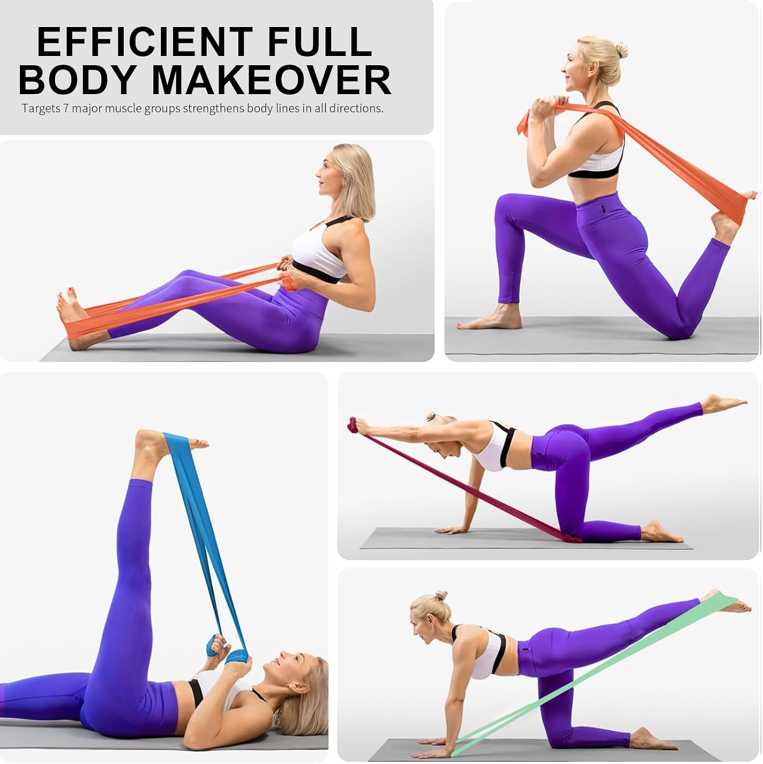 A AZURELIFE Resistance Bands,Professional Long Non-Latex Elastic Stretch Bands,Exercise Bands for Physical Therapy, Yoga, Pilates, Rehab, at-Home or The Gym Workouts, Strength Training - Image 7