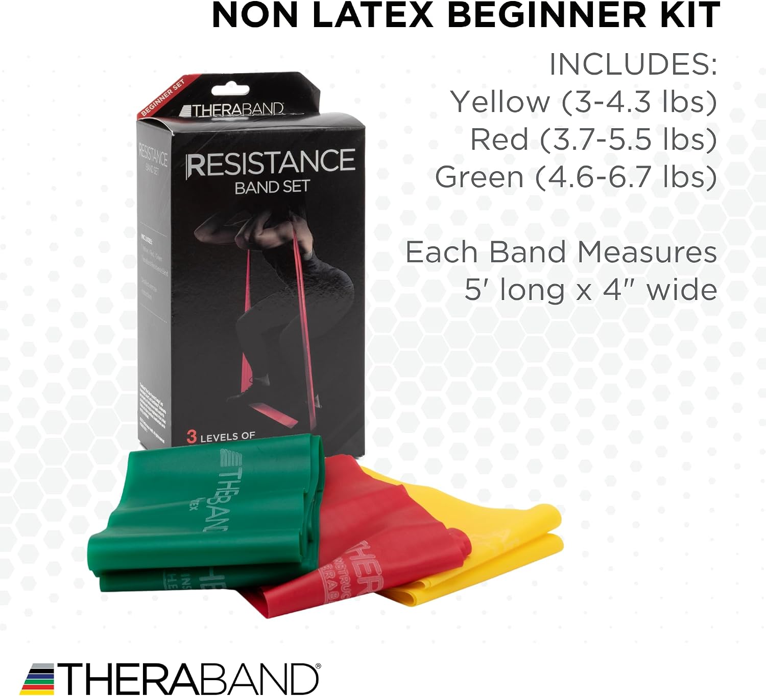 THERABAND Resistance Bands Set, Elastic Bands for Exercise & Physical Therapy, Strength Training for Upper & Lower Body Fitness - Image 2