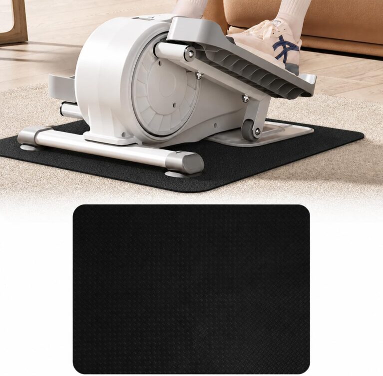 THAILE Elliptical & Stepper Mat, 23.6" x 17", Non-Slip Vibration Plate Mat