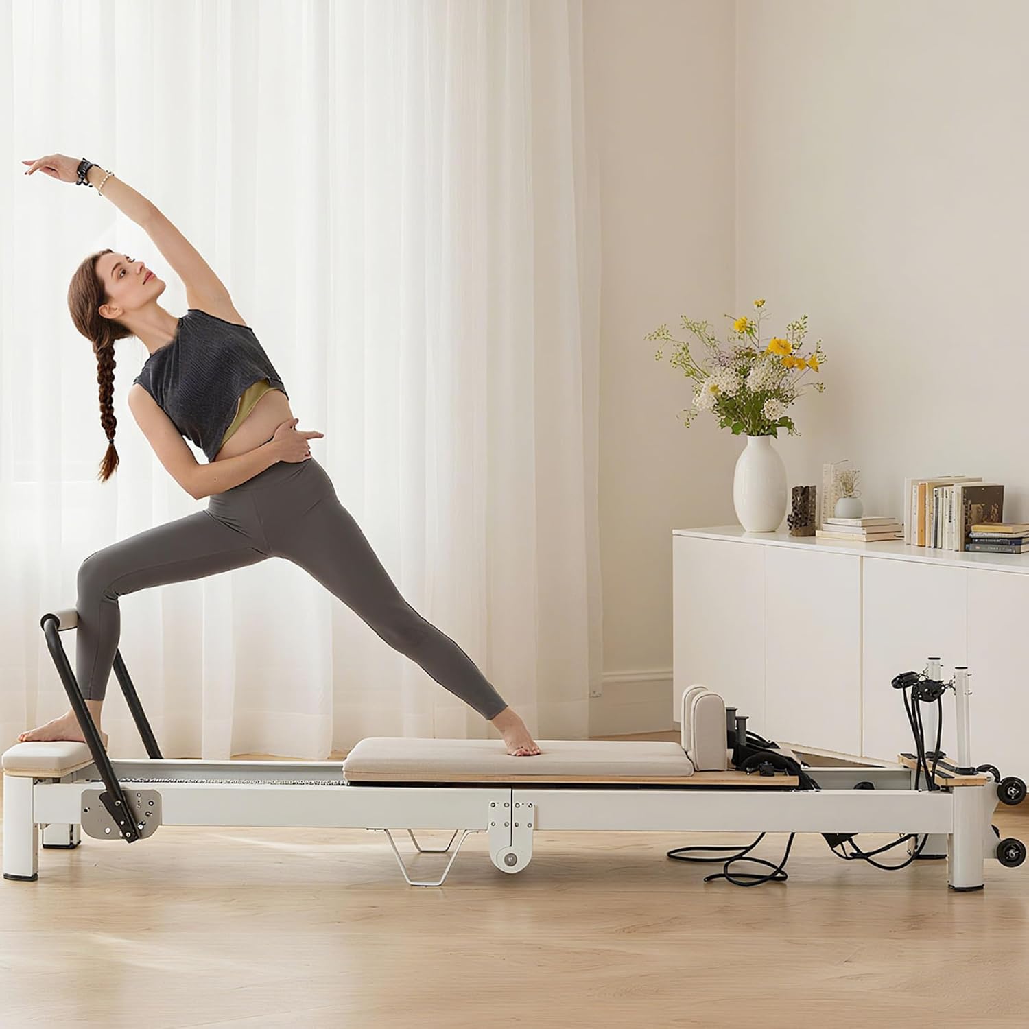 Ultra Foldable Pilates Reformer Studio Aluminum Pilates Machine - Image 9