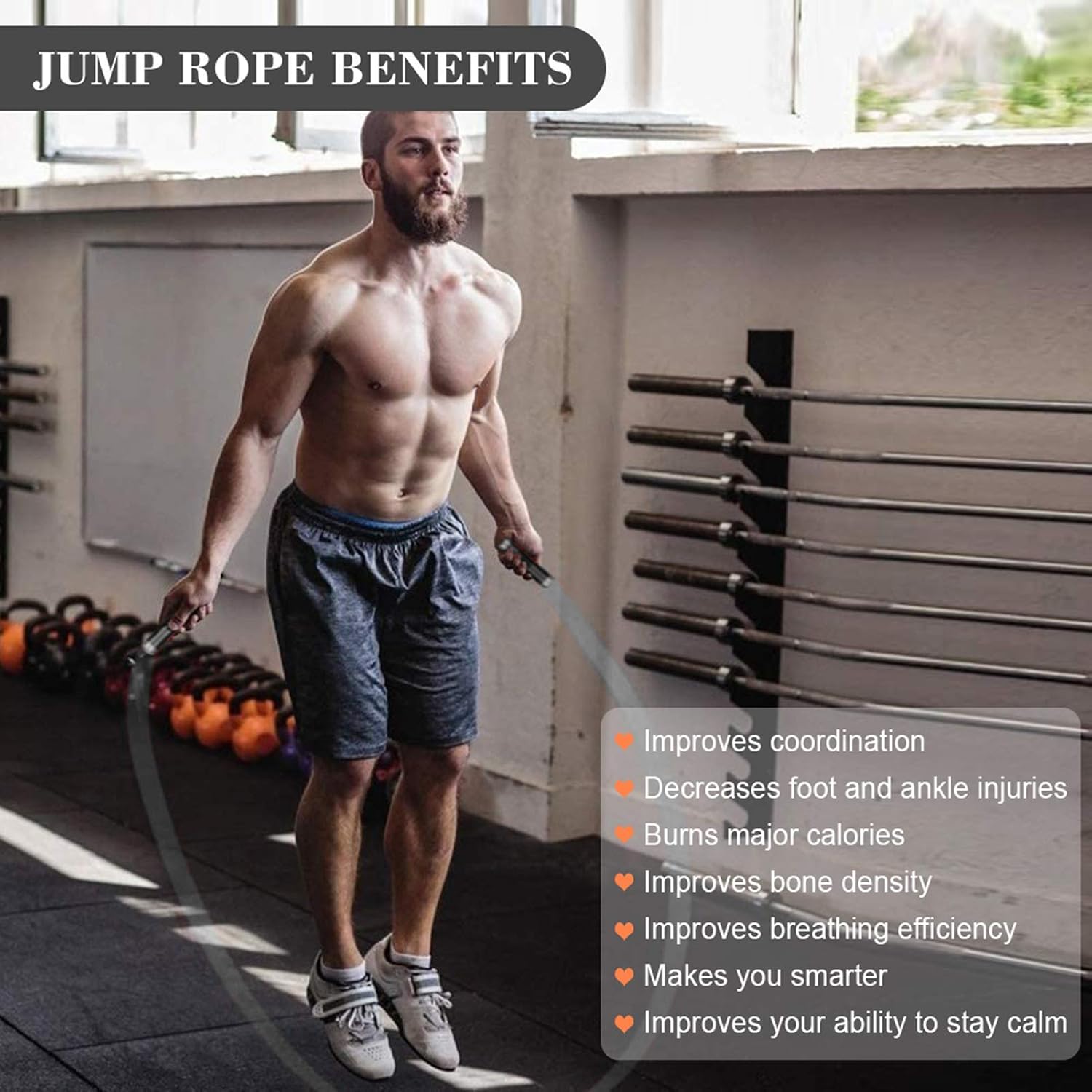 Redify Weighted Jump Rope for Workout Fitness(1LB), Tangle-Free Ball Bearing Rapid Speed Skipping Rope for MMA Boxing Weight-loss,Aluminum Handle Adjustable Length 9MM Fabric Cotton+9MM Solid PVC Rope - Image 5