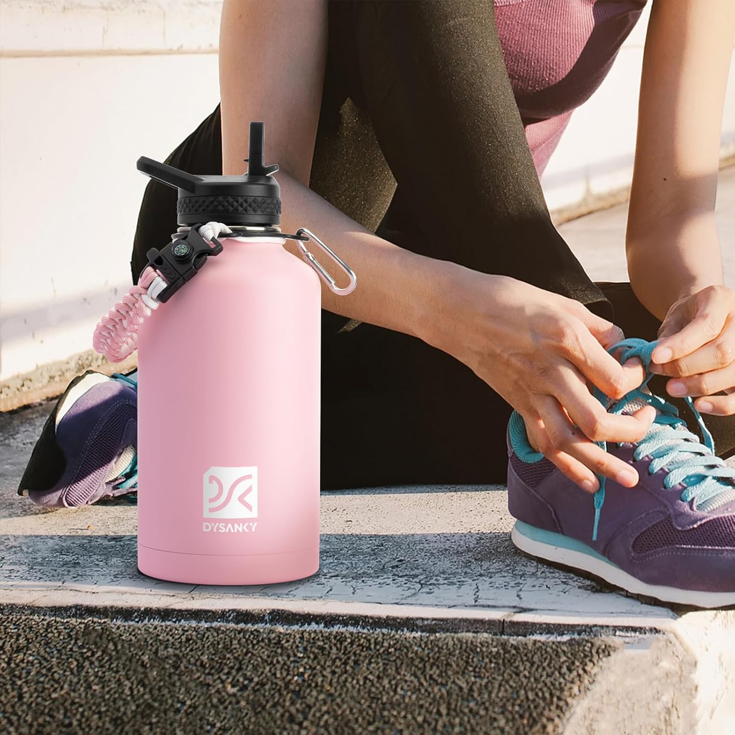 DYSANKY Insulated Water Bottle w/Straw Lid & Portable Carrier Bag, 64oz - Image 8