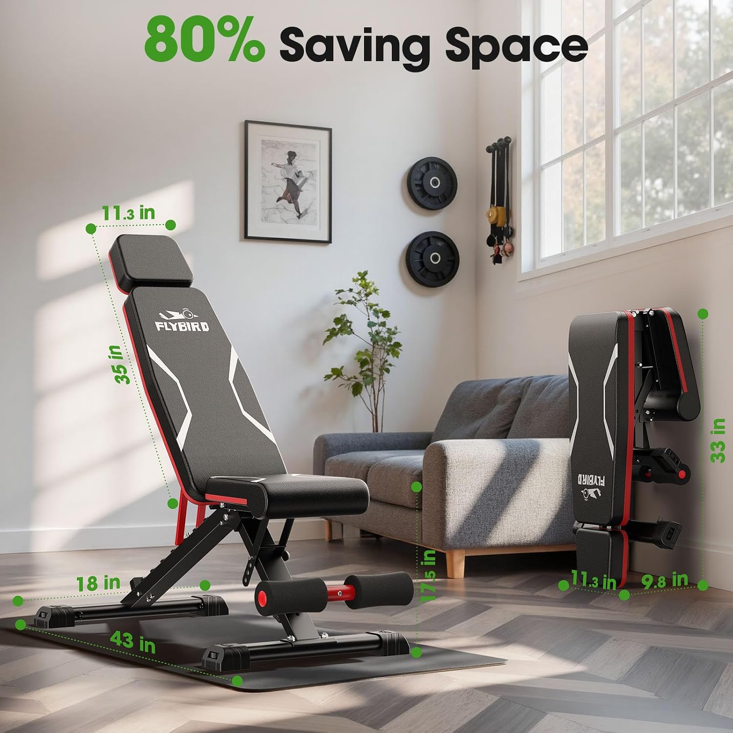 FLYBIRD Adjustable Weight Bench, Full Body Workout Bench for Home Gym - Image 7