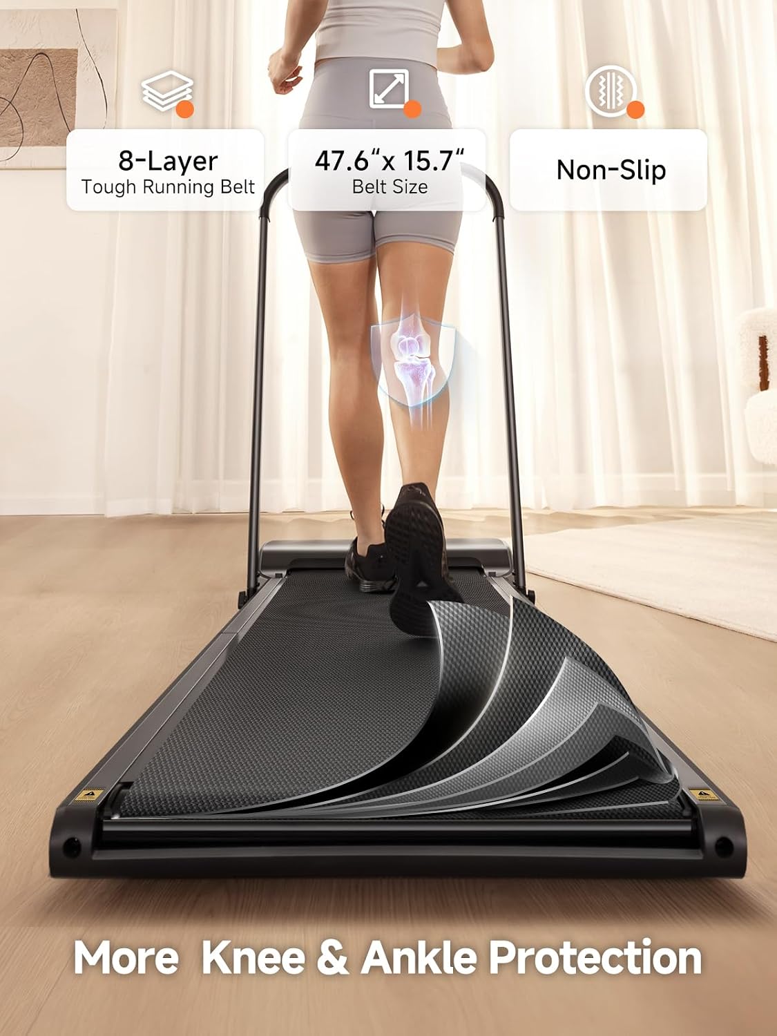 WalkingPad Foldable Walking Pad Treadmill with Handle Bar Under Desk - Image 4