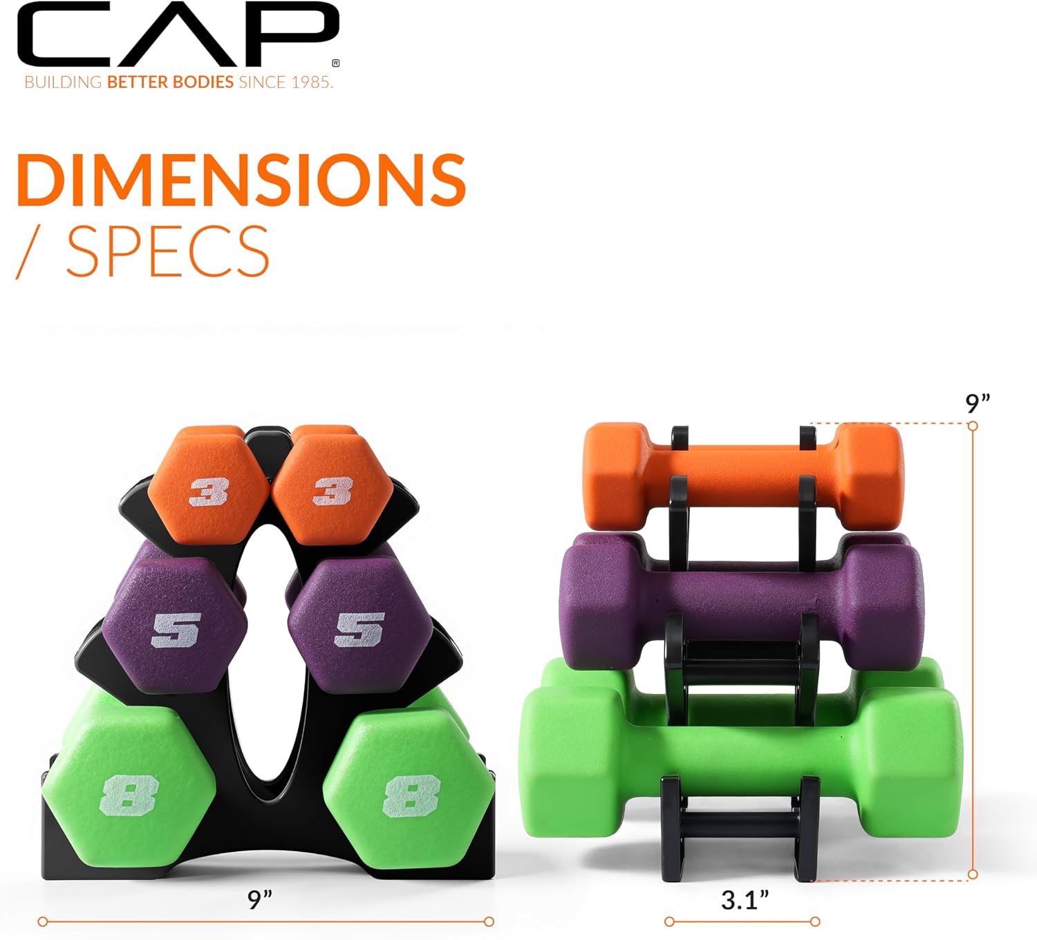 CAP Barbell Neoprene Dumbbell Weights Pairs & Sets | Color Series - Image 4