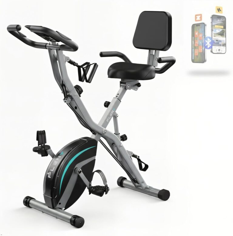 PLENY Folding Exercise Bike, 5 IN 1 Indoor Stationary Bikes for Home