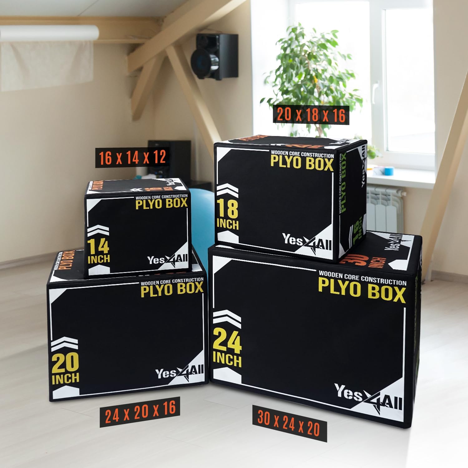 Yes4All 3-in-1 Soft-Padded Plyo Box With Wooden Core, Non-Slip Multi-Use Cushioned Plyometric Jump Box with Vinyl Cover for Jumping, Conditioning, Strength Training - Image 5