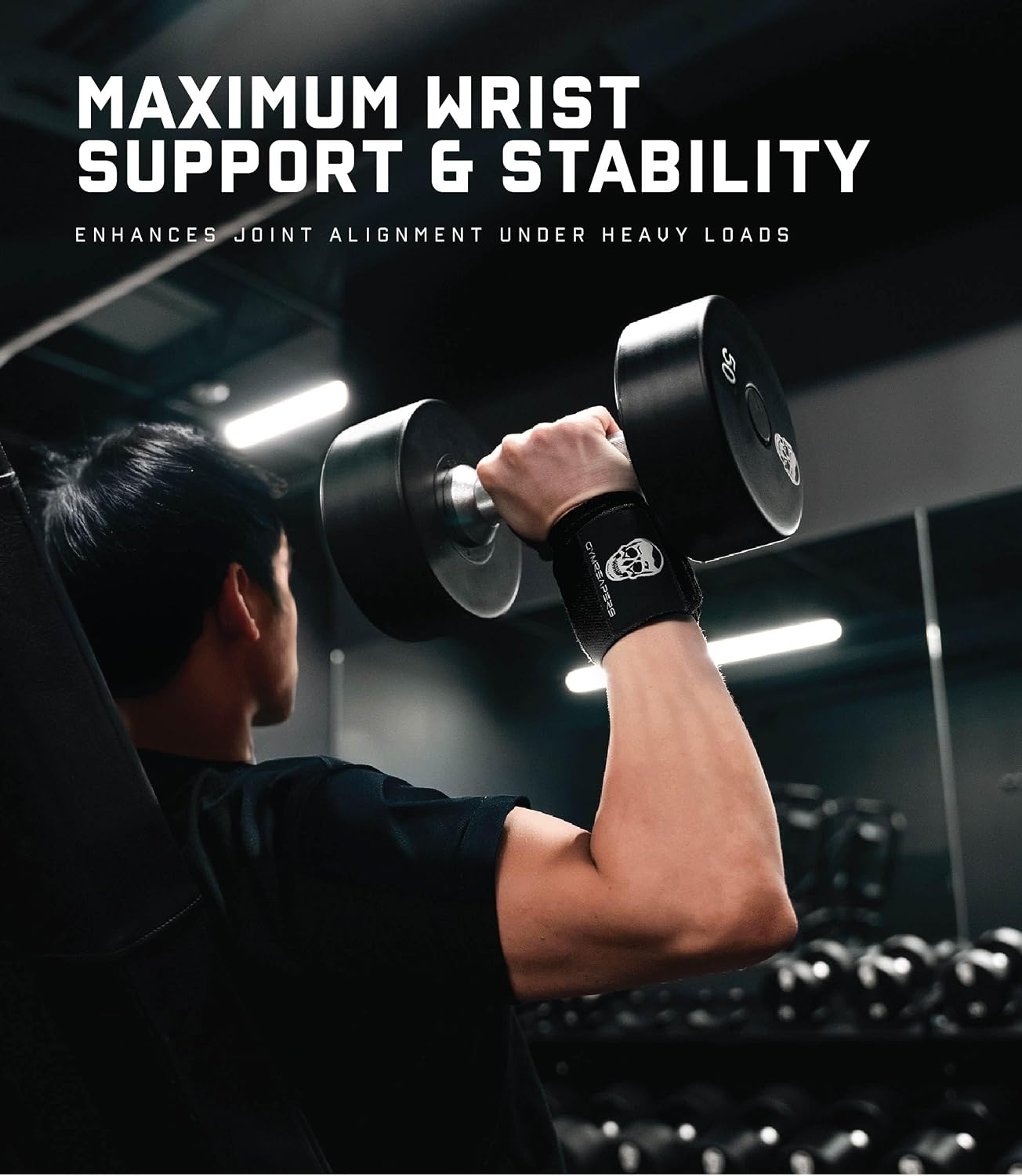 Gymreapers Weightlifting Wrist Wraps (IPF Approved) Professional Quality Wrist Support with Heavy Duty Thumb Loop - Best Wrap for Powerlifting Competition, Strength Training, Bodybuilding - Image 2