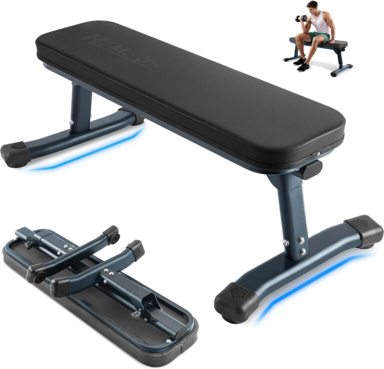 Flat Weight Bench, 2.4 Inch Thick Pad Workout Bench 660 LBS Bench Press Exercise Equipment for Home Gym Strength Weight Training
