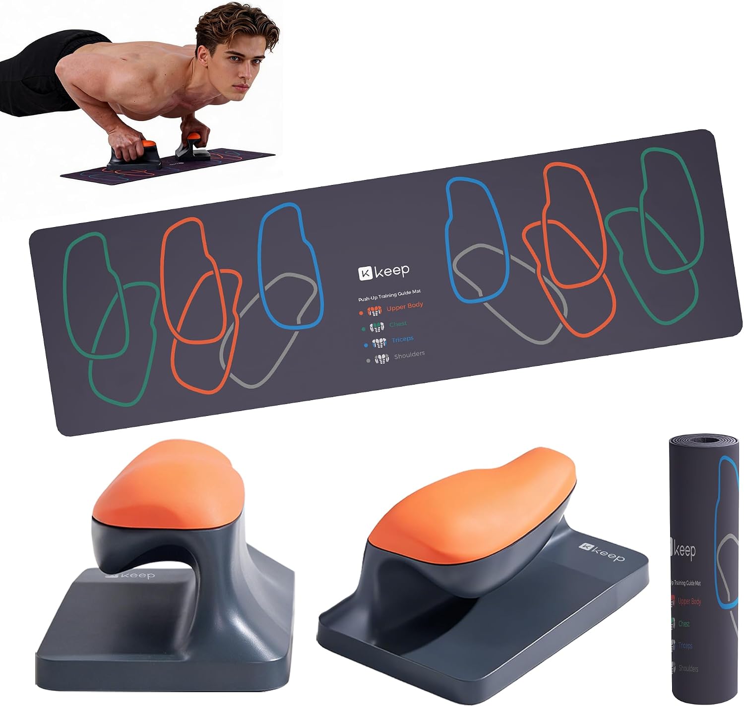 KEEP Wrist-Friendly Push Up Board - Ergonomic Push Up Grips