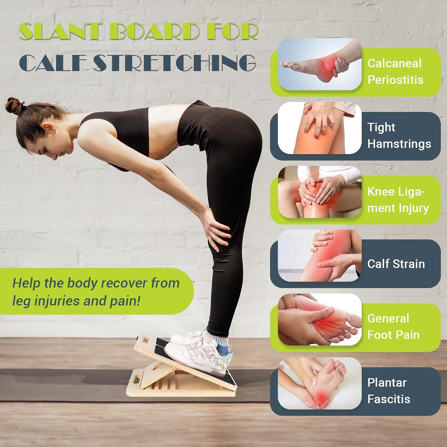 Slant Board Calf Stretching, 460 LBS Capacity Portable Wooden Incline Board - Image 6