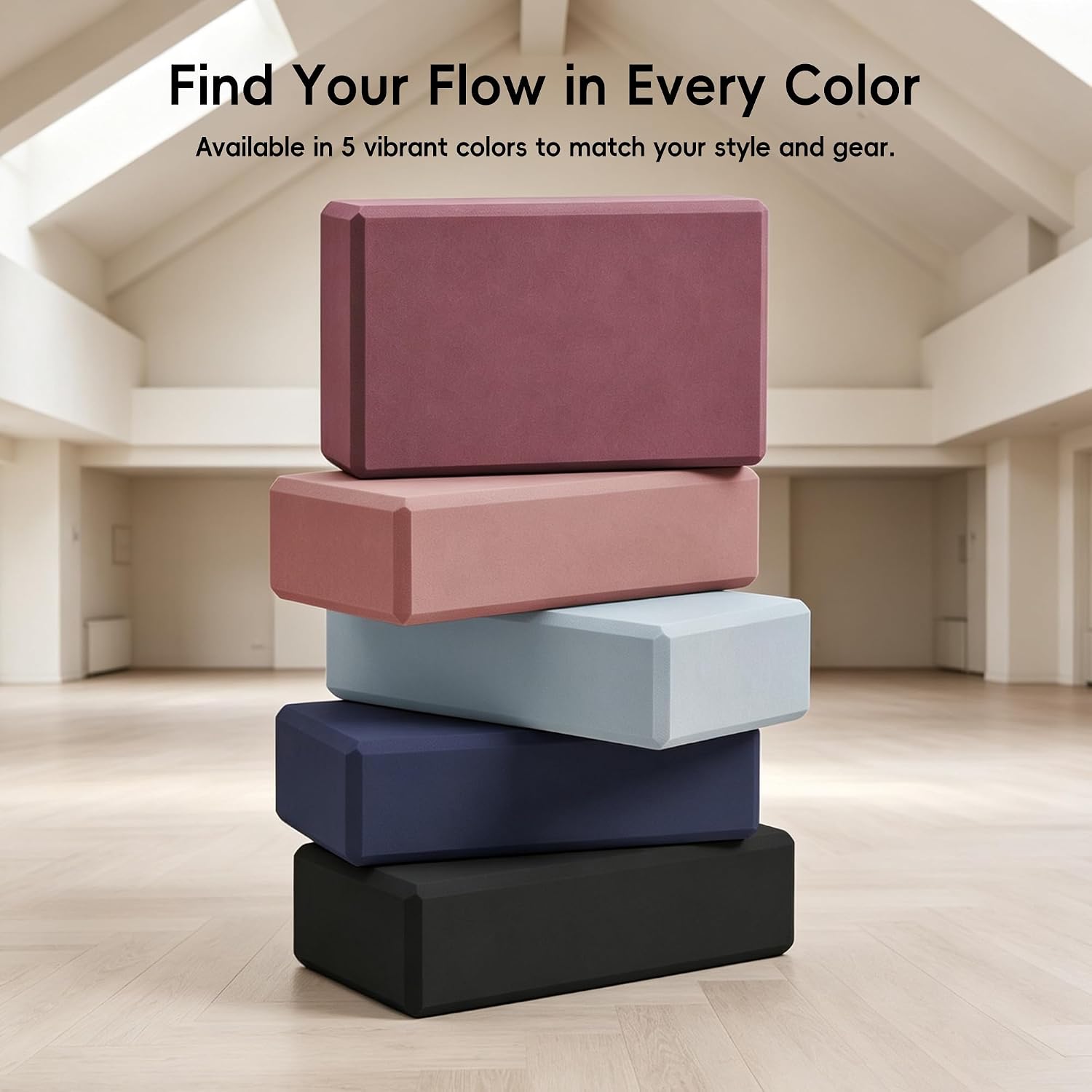 High Density EVA Yoga Blocks 2 Pack, 280g Pro-Level Exercise Brick (46-50 Shore C Firmness), Odor-Free & Non-Slip Foam Props for Yoga, Pilates & Stretching - Image 9