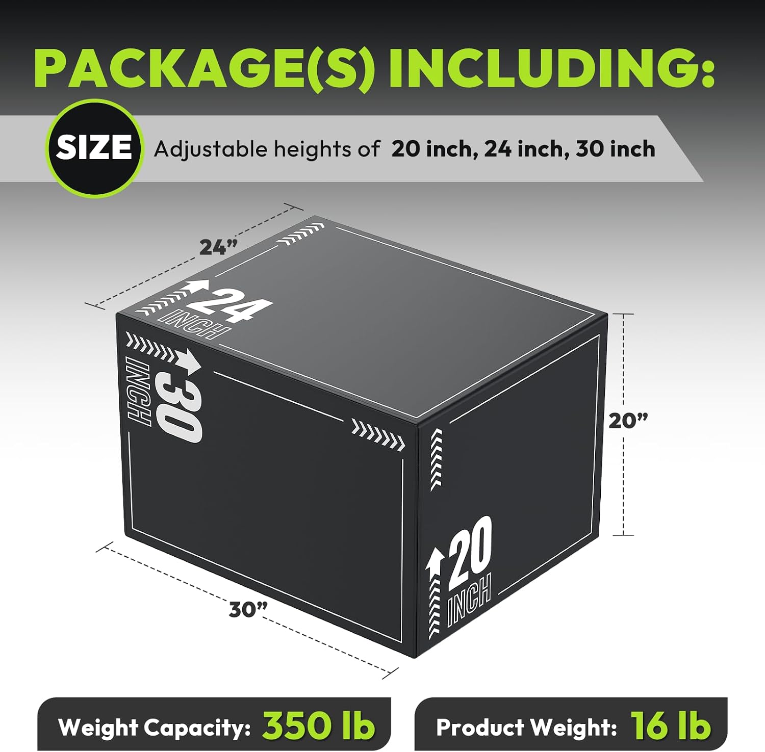 HANDBODE 3-in-1 Plyometric Jump Box, Multiple Height Options - Image 2