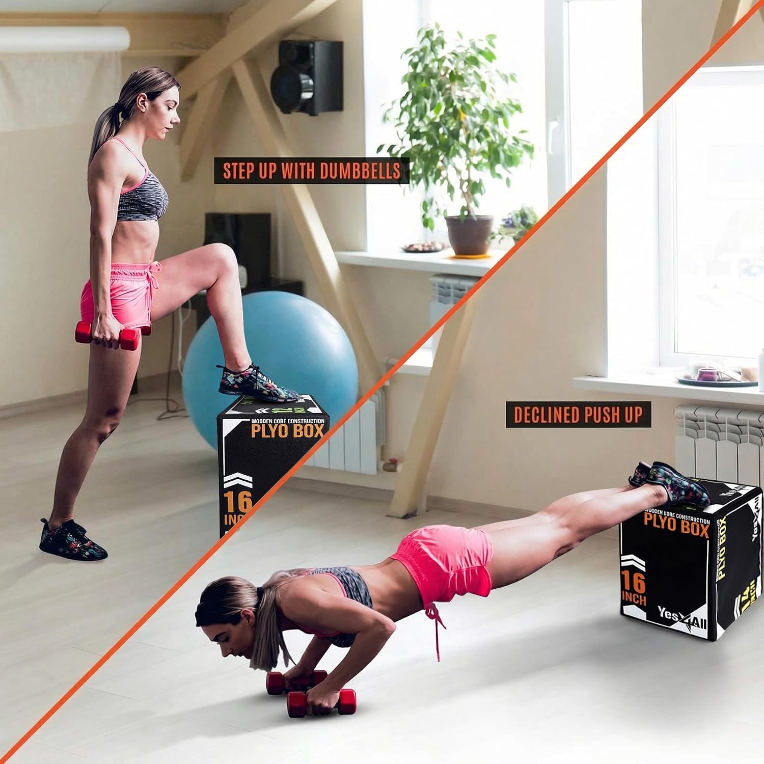 Yes4All 3-in-1 Soft-Padded Plyo Box With Wooden Core, Non-Slip Multi-Use Cushioned Plyometric Jump Box with Vinyl Cover for Jumping, Conditioning, Strength Training - Image 6