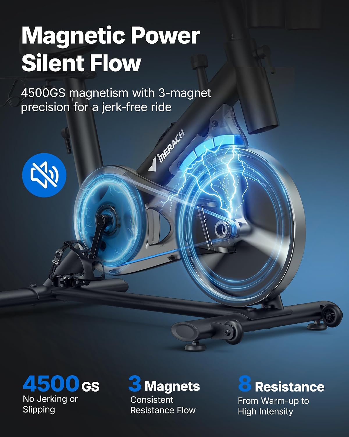 MERACH Exercise Bike, Magnetic Friction Stationary Bike for Home with APP - Image 5