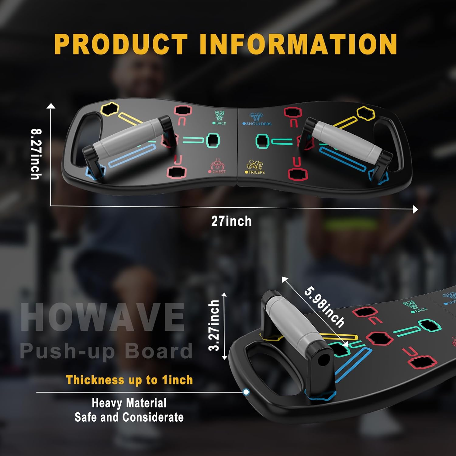 HOTWAVE Push Up Board, Portable Pushup Board for Men, Foldable Push Up Bar - Image 5
