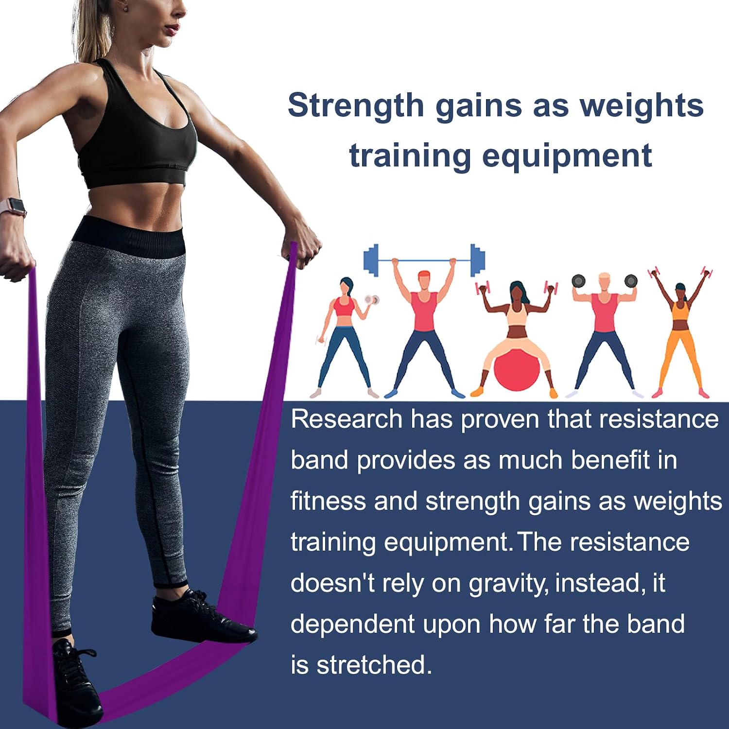 A AZURELIFE Resistance Bands,Professional Long Non-Latex Elastic Stretch Bands,Exercise Bands for Physical Therapy, Yoga, Pilates, Rehab, at-Home or The Gym Workouts, Strength Training - Image 2