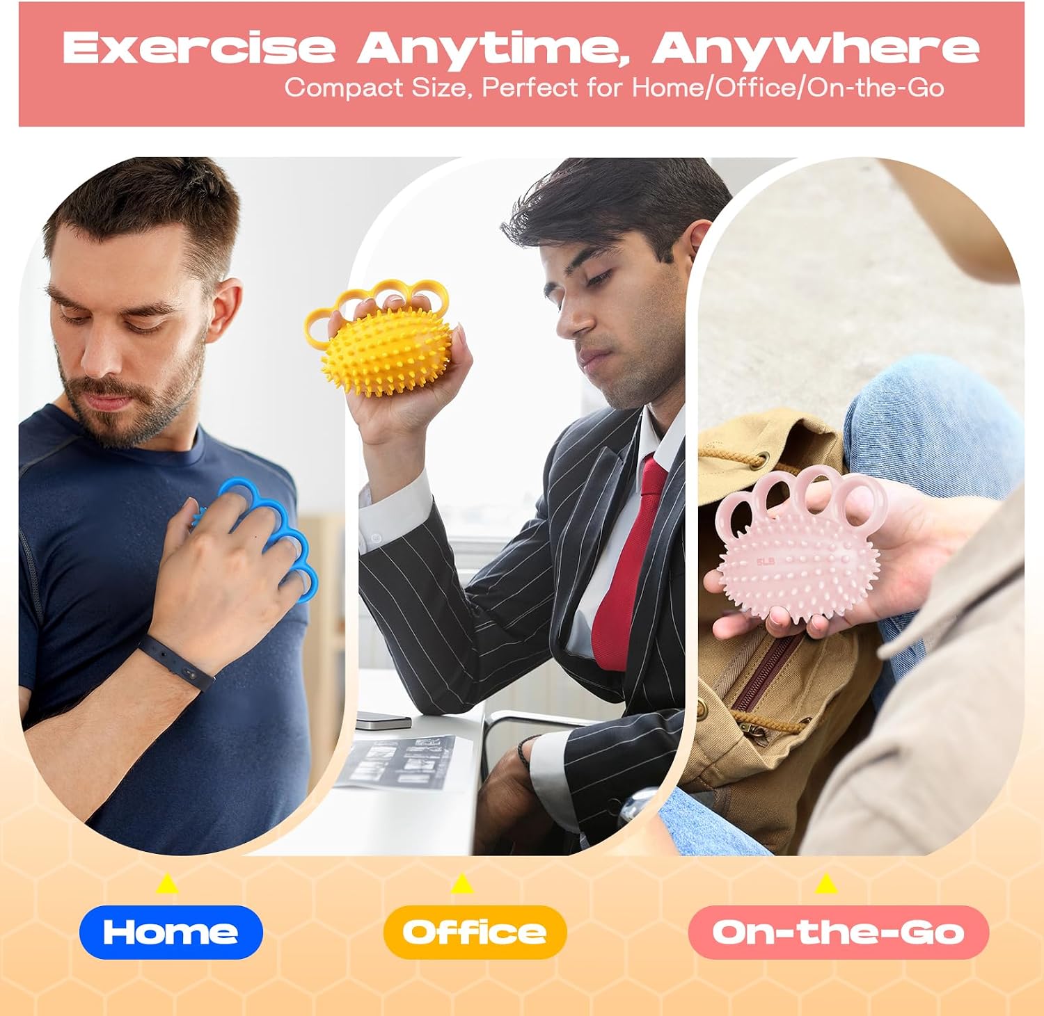 Hand Exercise Ball, Finger Therapy Ball, Grip Strengthener for Adults - Stress Relief, Massage Ball, Resistance Training for Wrist Flexibility, Hand Strengthening, Anxiety Relief - Image 6